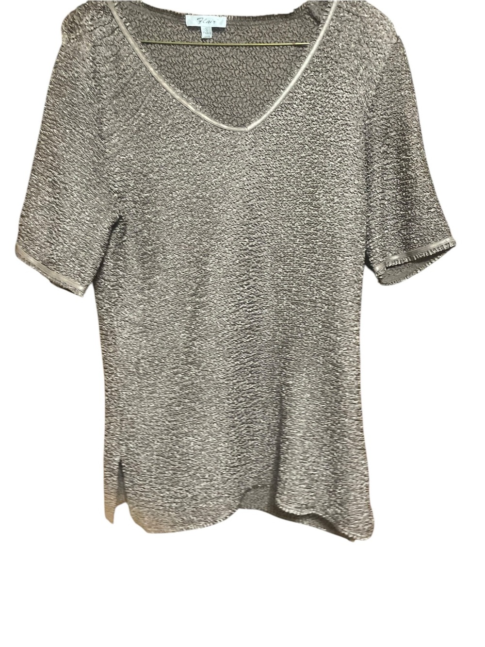 Filly Flair Metallic Silver Short Sleeve Knit Tee